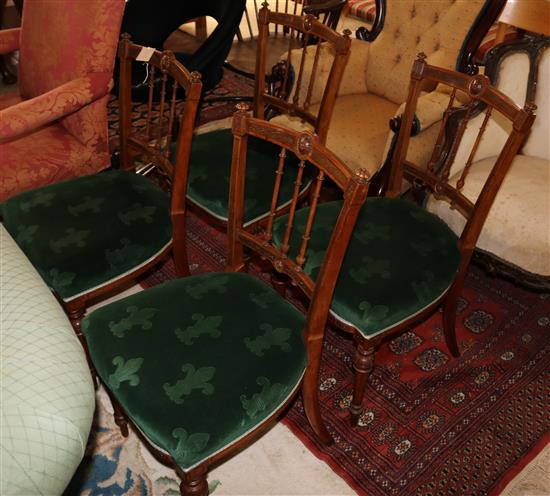 Set of 4 Victorian salon chairs